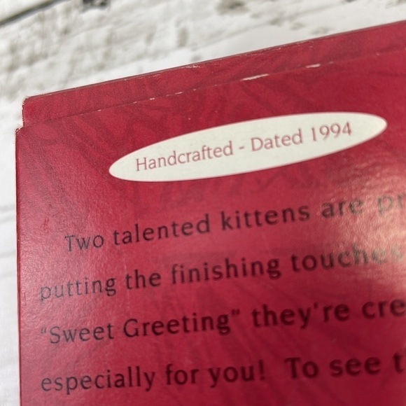 HALLMARK “SWEET GREETING” HANG TOGETHER SET of Two ornaments 1994 vintage - Picture 8 of 9